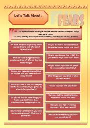 Conversation Starters - Lets talk about Fears