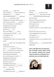 English Worksheet: Music Adele Someone like you