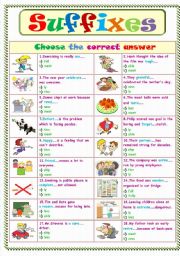 English Worksheet: Suffixes ....