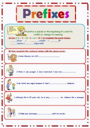 English Worksheet: prefixes