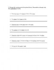 English worksheet: Plurals