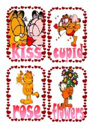 Garfield Sant Valentines Day Flashcards 1/2