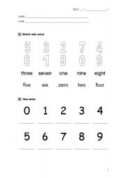 English Worksheet: Numbers