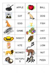 English Worksheet: alphabet memory game