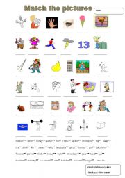 English Worksheet: Matching