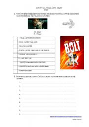 English worksheet: Bolt