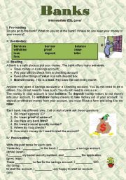 English Worksheet: Banks