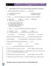 English Worksheet: CONDITIONAL SENTENCES