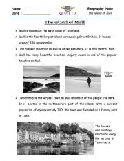 English Worksheet: Island of Mull
