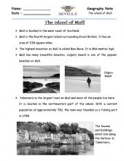 English worksheet: Island of Mull