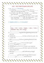 English Worksheet: Quiz on Past simple