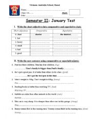 Comparative and Superlative Test