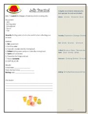 English Worksheet: Solids Liquids Gases Jelly