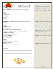 English worksheet: Solids Liquids Gases Jelly