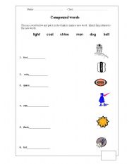 English Worksheet: compound word