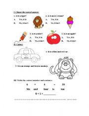English Worksheet: exercise for kids