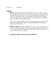English Worksheet: Food Critic