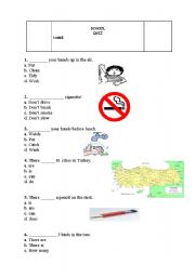 English worksheet: A SCHOOLQUIZ