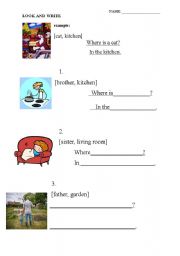 English worksheet: where is my family?