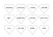 English worksheet: Valentines Day flaschcards: Pet names / terms of endearment for lovers