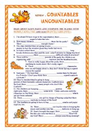 English Worksheet: There is / are - some - any - no