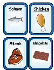 English Worksheet: Meat and fish flashcards