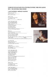 English Worksheet: Whitney Houston -I have nothing