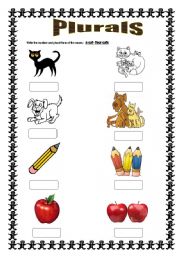 English Worksheet: Plurals for kids