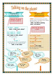 English Worksheet: Talking on the phone