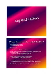 English Worksheet: Capital Letters