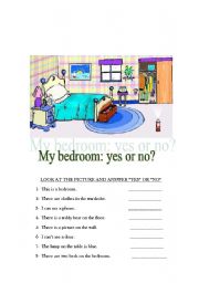 English Worksheet: MY BEDROOM
