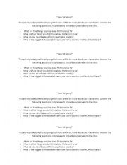 English Worksheet: Ice Breakers