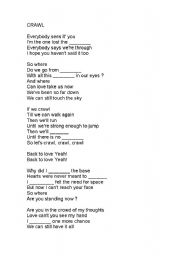 English worksheet: CRAWL - CHRIS BROWN