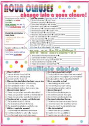 English Worksheet: Noun Clauses