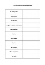 English worksheet: making questions