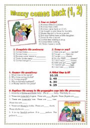 English Worksheet: MUZZY COMES BACK