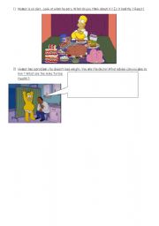 English Worksheet: Homer is on diet ! Change your food habits ! 