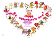 English Worksheet: heart st. Valentines day boardgame with Garfield