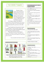 English Worksheet: The River Thames (& London Sights)