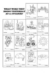 English Worksheet: What were they doing? - Past Continuous