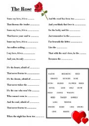 English Worksheet: The Rose