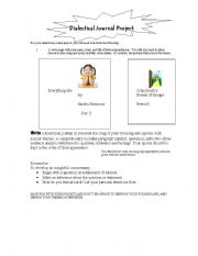 English Worksheet: Dialectical Journal Project