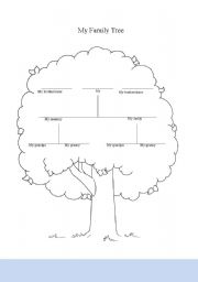 English Worksheet: My family tree