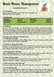 English Worksheet: Basic Money