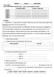 English Worksheet: school rules