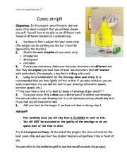 English Worksheet: comic strip activity