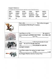 English worksheet: Kung Fu Panda 2 Part 2