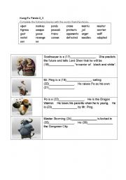 English worksheet: Kung Fu Panda 2 Part 3