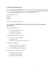 English Worksheet: Biography Project