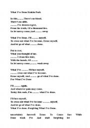 English worksheet: Linkin Park What Ive Done Song Worksheet